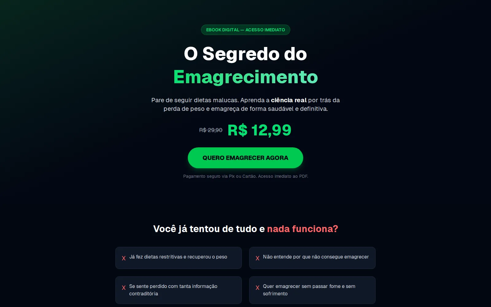 Landing page do ebook