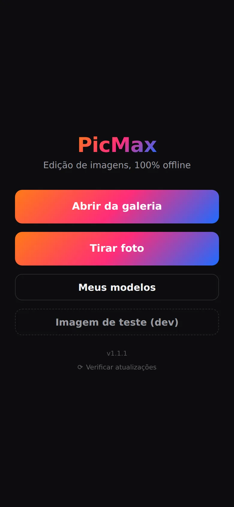 Tela inicial