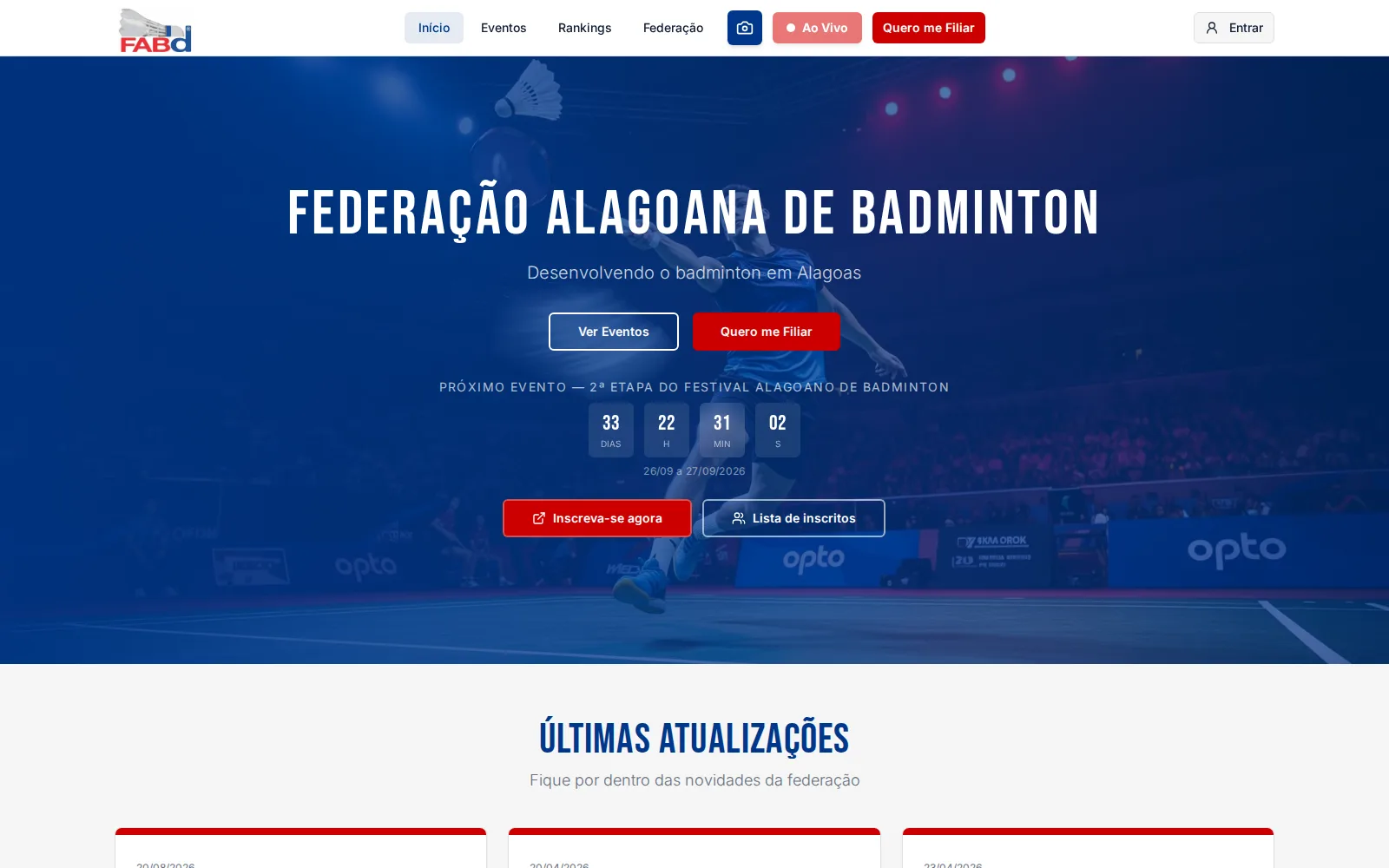 Home do site da FABd